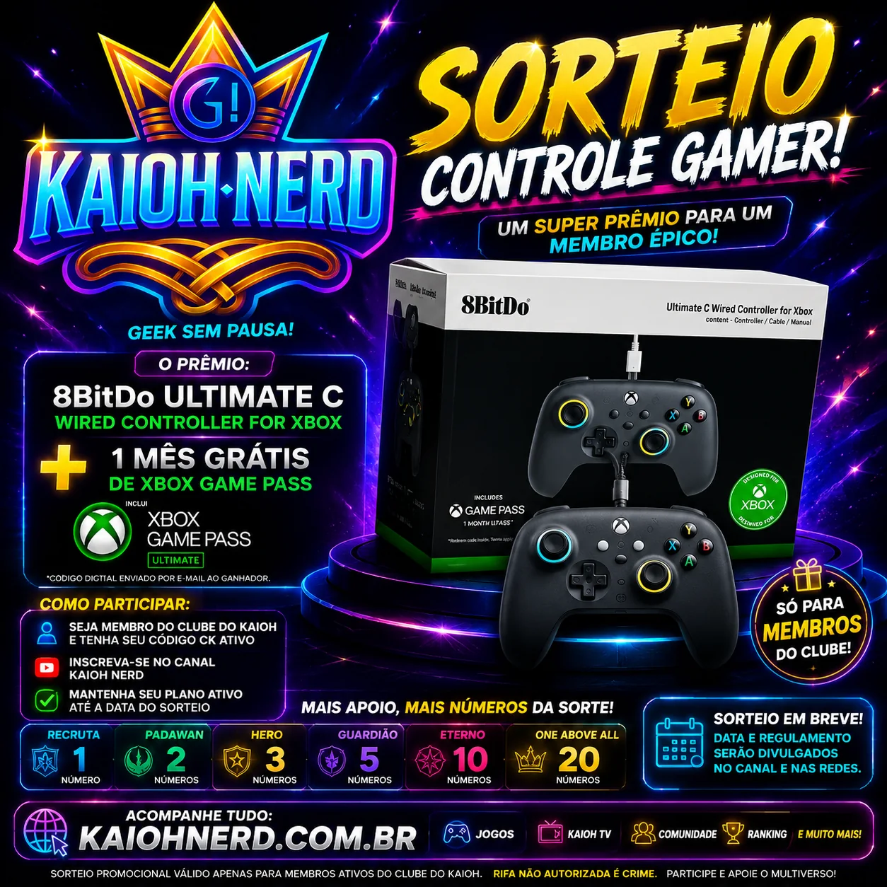 Campanha Controle Gamer do Clube do Kaioh